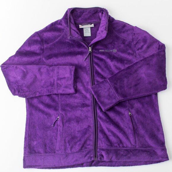 Free Country Women’s Fleece Jacket XXL Purple Plush Full Zip Soft Warm - Picture 1 of 9